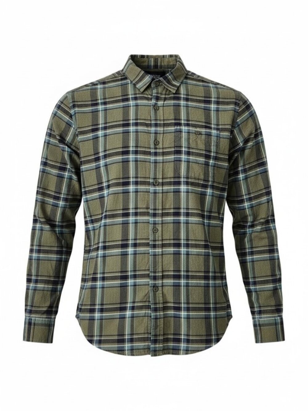MOUNTAIN HARDWEAR Olive Plaid Cotton Button-Down Shirt m
